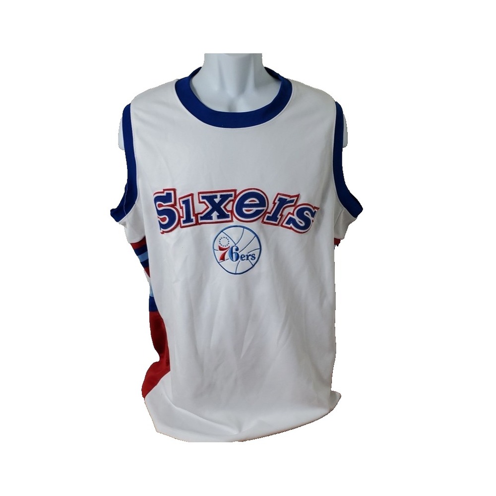 Philadelphia Sixers Basketball Jersey Vintage Majestic Hardwood Classics 2XL Men
